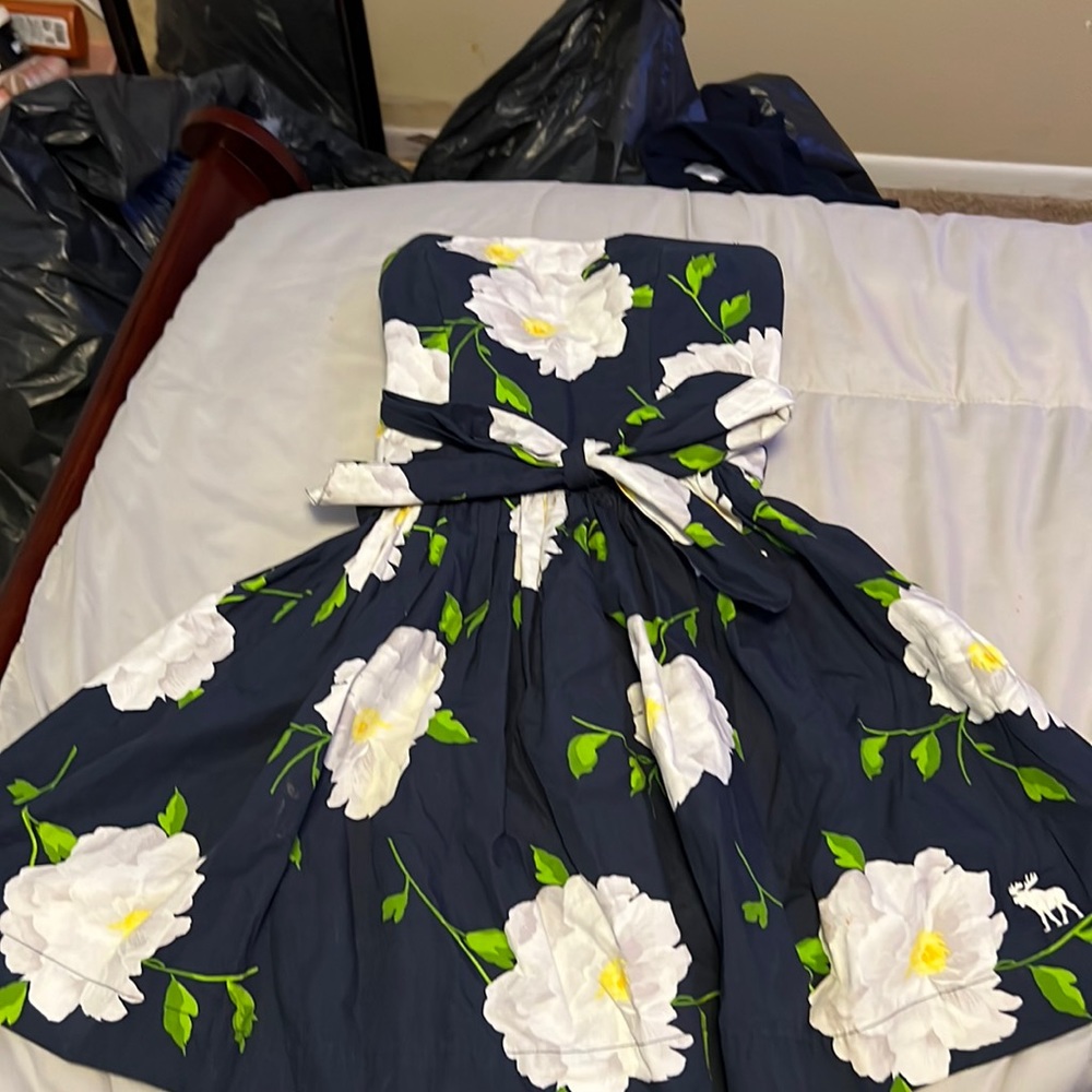 Dark blue flowered dress